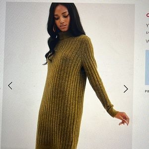 YAS brushed rib roll neck midi